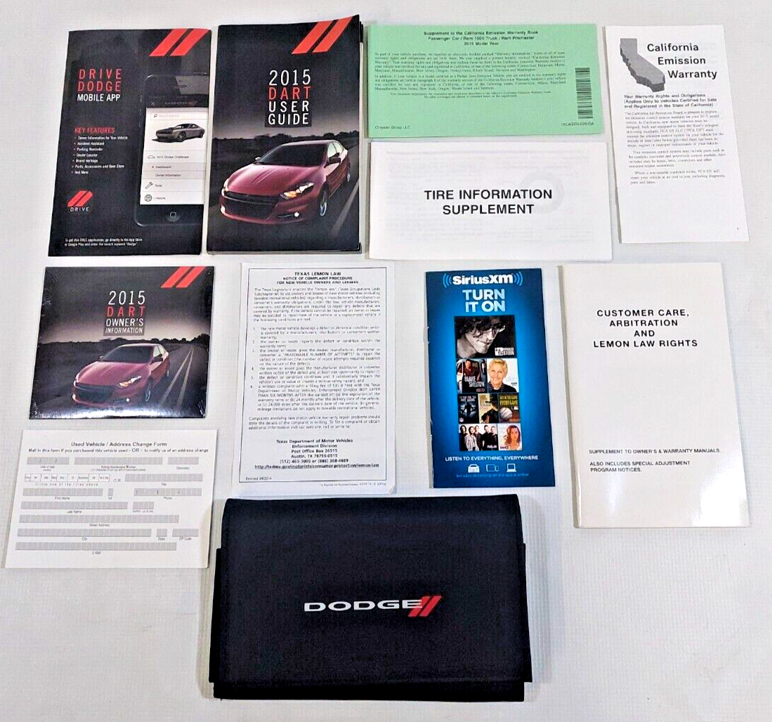2015 15 DODGE DART OWNER'S MANUAL BOOK IN CASE/WALLET w/ FACTORY SEALED NEW DVD
