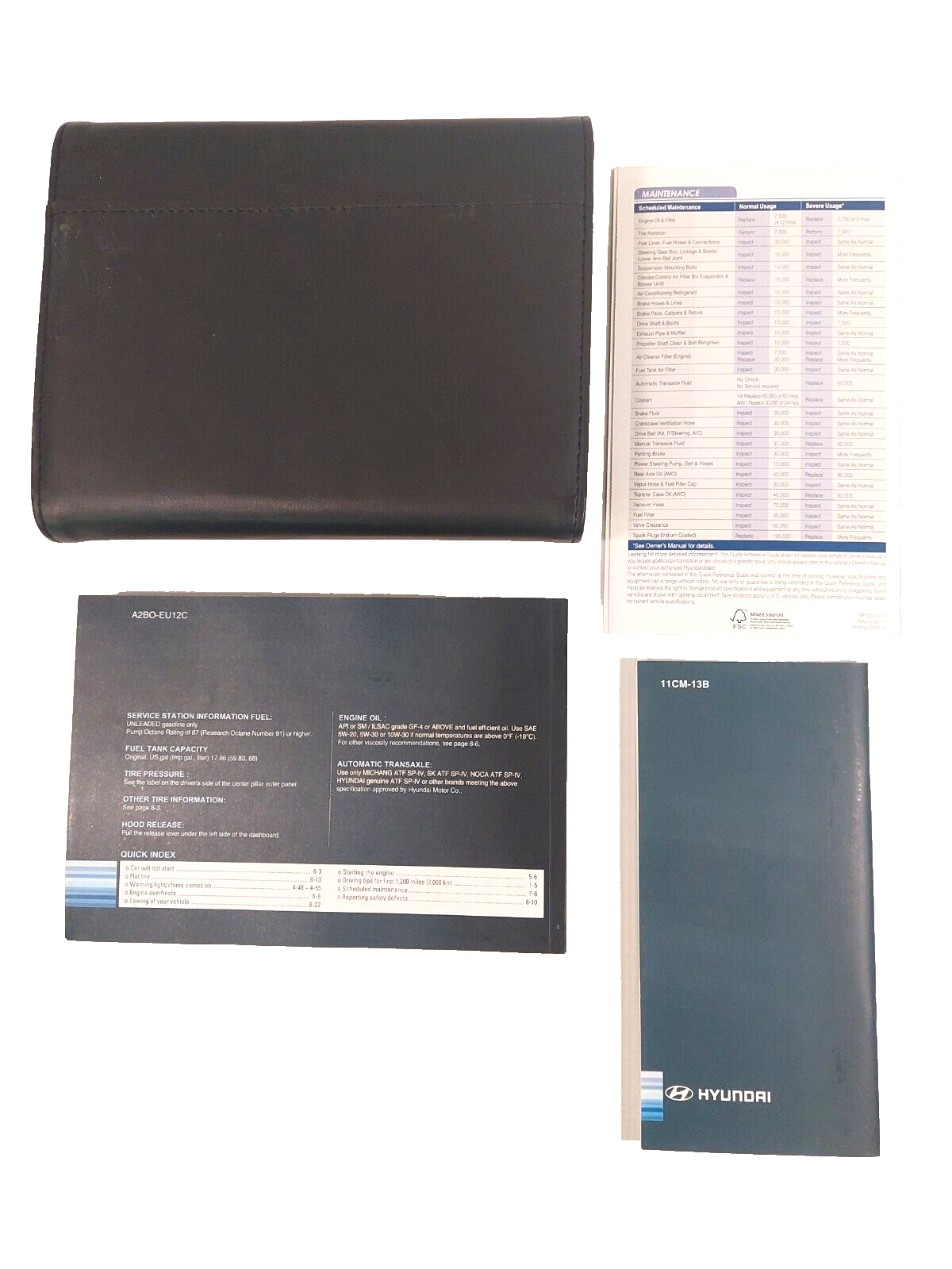 2011 11 HYUNDAI SANTAFE SANTA FE OWNER'S MANUAL BOOK SET IN WALLET/CASE