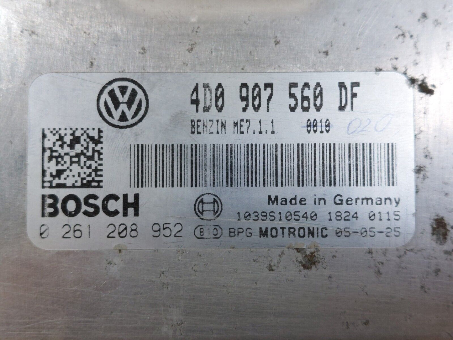 06-07 VOLKSWAGEN TOUAREG COMPUTER ENGINE CONTROL MODULE ECU ECM 4D0 907 560 DF