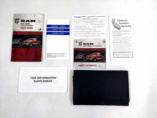 2011 DODGE RAM 1500 2500 3500 OWNER'S MANUAL BOOK SET IN CASE / WALLET & NEW DVD