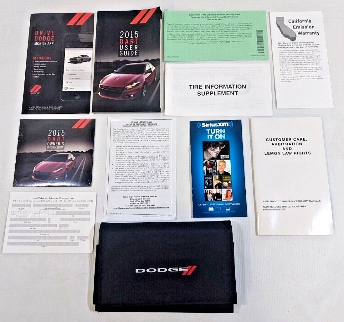 2015 15 DODGE DART OWNER'S MANUAL BOOK IN CASE/WALLET  w/ FACTORY SEALED NEW DVD