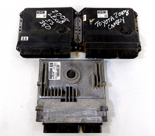 LOT OF 3 TOYOTA LEXUS ENGINE CONTROL MODULES ECM ECU DAMAGED FOR PARTS/REPAIR